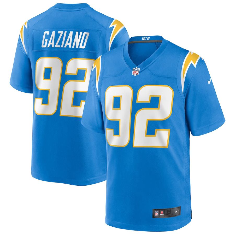 Men Los Angeles Chargers #92 Joe Gaziano Nike Powder Blue Game NFL Jersey->los angeles chargers->NFL Jersey